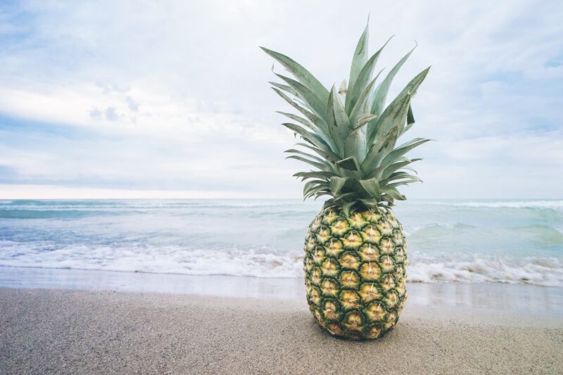 image of whole pineapple on beach nutrition ppma
