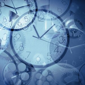 Digital image of clocks layered over clocks for circadian rhythm PPMA Private Physicians Medical Associates