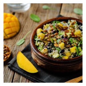 Image of black bean salad with mango and avocado. PPMA private physicians medical associates