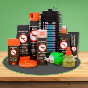 An image of an assortment of mosquito repelling products