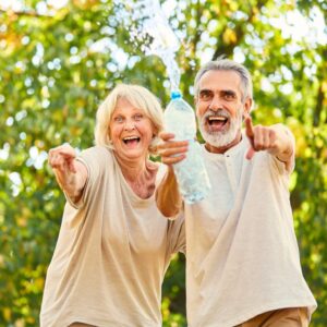 Senior couple having fun