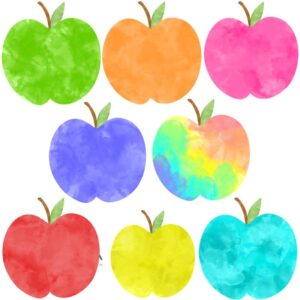 Eat the rainbow. Illustration of different colored-apples