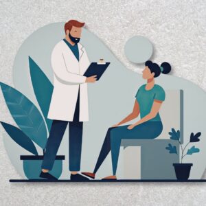 Doctor consults with patient