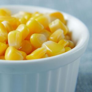 Corn in a white bowl