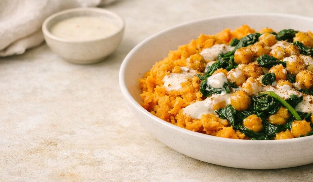 Creamy Calming Sweet Potato & Chickpea Bowl Recipe