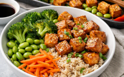Sheet-Pan Tofu, Broccoli and Edamame Bowls