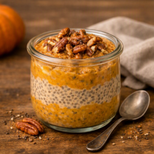 Single serving of Pumpkin Pie Chia Pudding